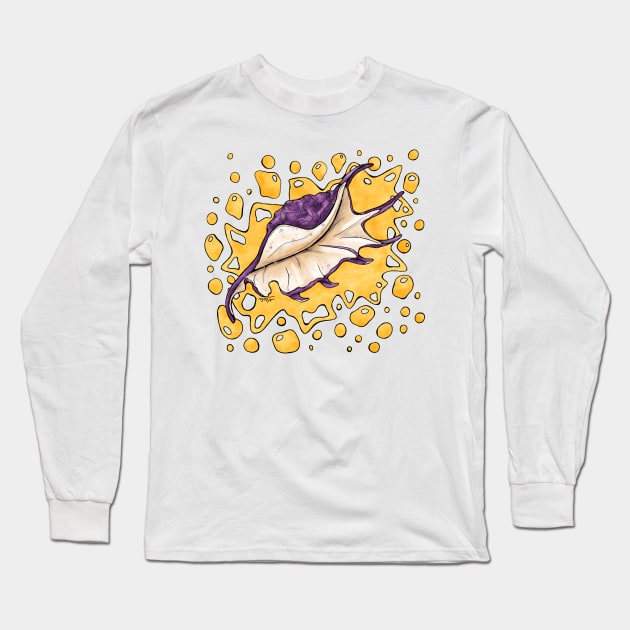 Purple conch shell with bright colors, spider conch Long Sleeve T-Shirt by miraimanda